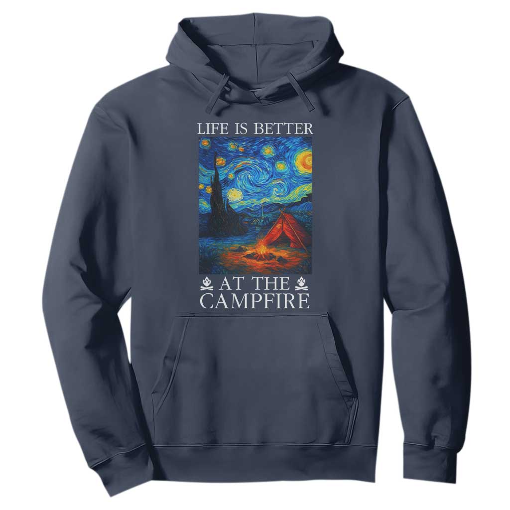 Funny Camping Hoodie Life Is Better At The Campfire TS14 Navy Print Your Wear