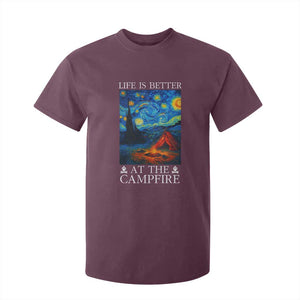 Funny Camping T Shirt For Kid Life Is Better At The Campfire TS14 Maroon Print Your Wear