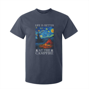 Funny Camping T Shirt For Kid Life Is Better At The Campfire TS14 Navy Print Your Wear