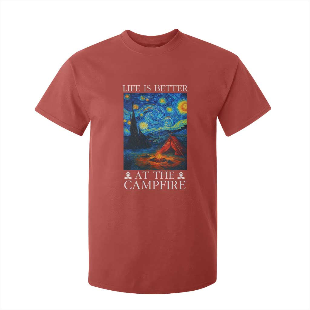 Funny Camping T Shirt For Kid Life Is Better At The Campfire TS14 Red Print Your Wear
