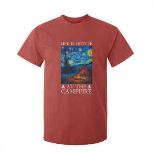 Funny Camping T Shirt For Kid Life Is Better At The Campfire TS14 Red Print Your Wear