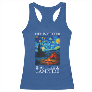 Funny Camping Racerback Tank Top Life Is Better At The Campfire TS14 Royal Blue Print Your Wear
