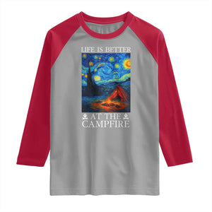 Funny Camping Raglan Shirt Life Is Better At The Campfire TS14 Sport Gray Red Print Your Wear