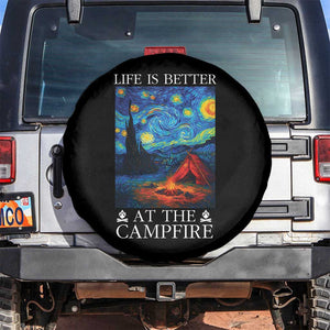 Funny Camping Spare Tire Cover Life Is Better At The Campfire TS14 No hole Black Print Your Wear