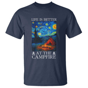 Funny Camping T Shirt Life Is Better At The Campfire TS14 Navy Print Your Wear