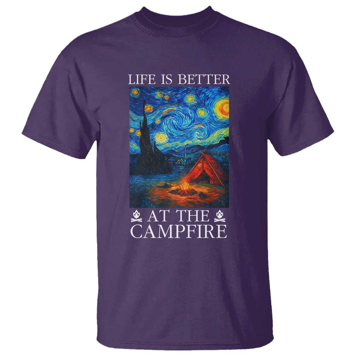 Funny Camping T Shirt Life Is Better At The Campfire TS14 Purple Print Your Wear