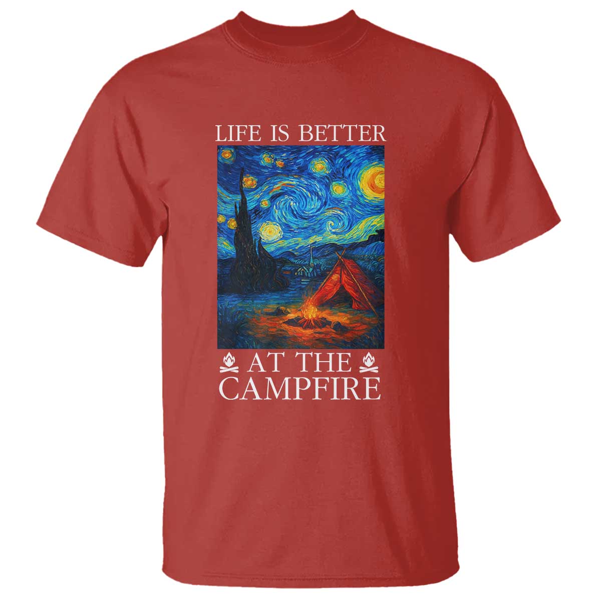 Funny Camping T Shirt Life Is Better At The Campfire TS14 Red Print Your Wear