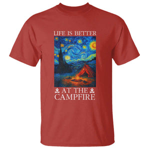 Funny Camping T Shirt Life Is Better At The Campfire TS14 Red Print Your Wear