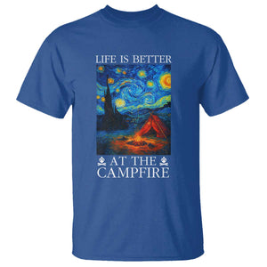 Funny Camping T Shirt Life Is Better At The Campfire TS14 Royal Blue Print Your Wear