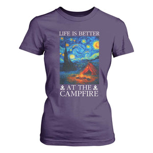 Funny Camping T Shirt For Women Life Is Better At The Campfire TS14 Purple Print Your Wear