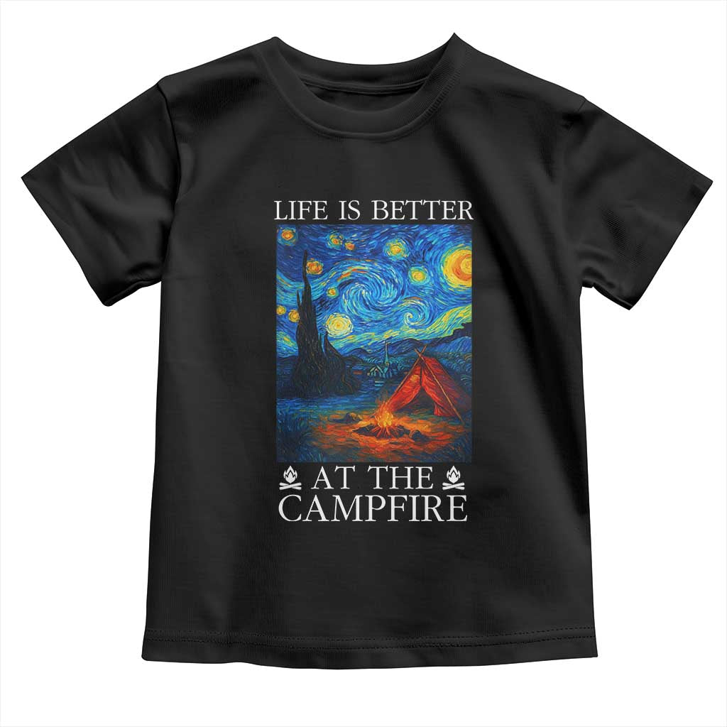Funny Camping Toddler T Shirt Life Is Better At The Campfire TS14 Black Print Your Wear