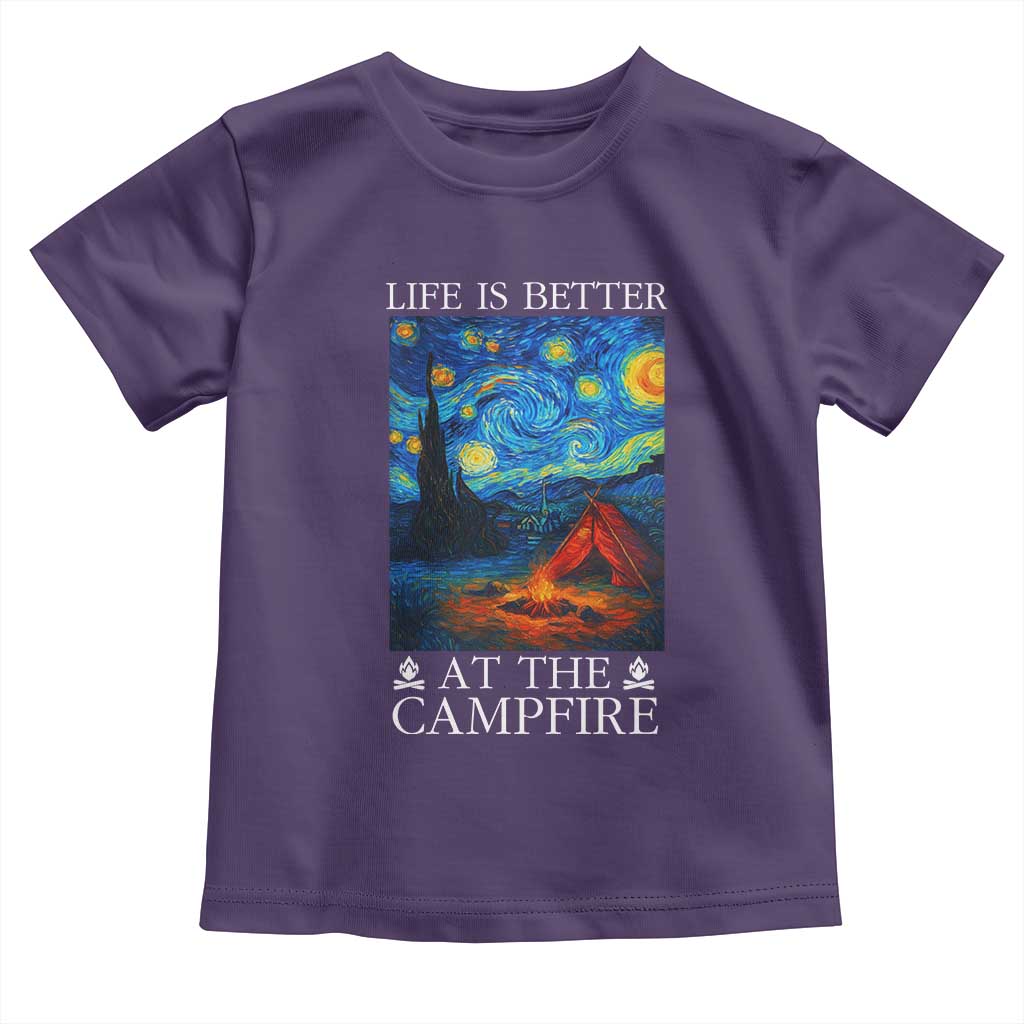 Funny Camping Toddler T Shirt Life Is Better At The Campfire TS14 Purple Print Your Wear