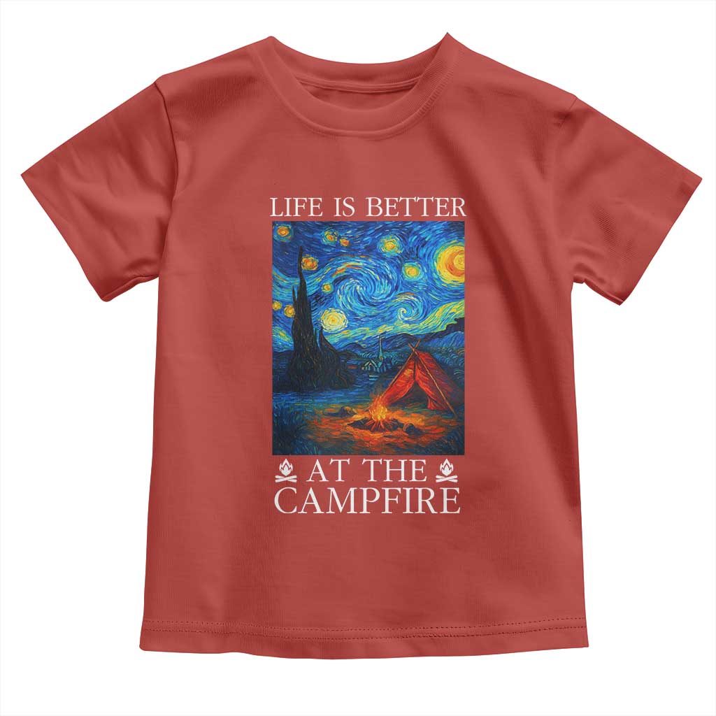 Funny Camping Toddler T Shirt Life Is Better At The Campfire TS14 Red Print Your Wear
