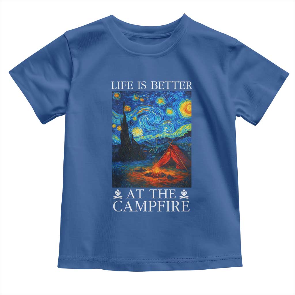Funny Camping Toddler T Shirt Life Is Better At The Campfire TS14 Royal Blue Print Your Wear