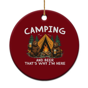 Funny Camping Beer Ceramic Ornament Bear Drinking Lover Gift TS14 1pc Red Print Your Wear