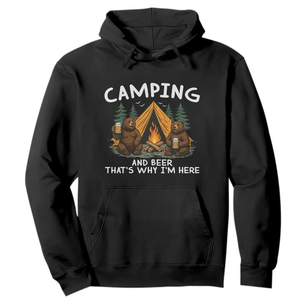 Funny Camping Beer Hoodie Bear Drinking Lover Gift TS14 Black Print Your Wear