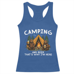 Funny Camping Beer Racerback Tank Top Bear Drinking Lover Gift TS14 Royal Blue Print Your Wear