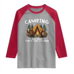 Funny Camping Beer Raglan Shirt Bear Drinking Lover Gift TS14 Sport Gray Red Print Your Wear