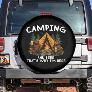 Funny Camping Beer Spare Tire Cover Bear Drinking Lover Gift TS14 No hole Black Print Your Wear