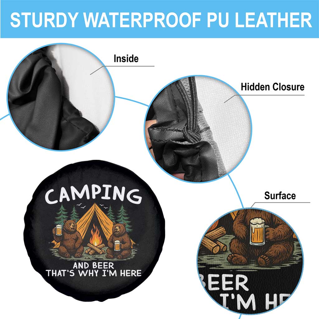 Funny Camping Beer Spare Tire Cover Bear Drinking Lover Gift TS14 Print Your Wear
