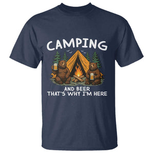 Funny Camping Beer T Shirt Bear Drinking Lover Gift TS14 Navy Print Your Wear