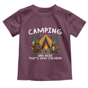 Funny Camping Beer Toddler T Shirt Bear Drinking Lover Gift TS14 Maroon Print Your Wear