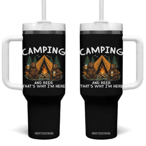 Funny Camping Beer Tumbler With Handle Bear Drinking Lover Gift TS14 One Size: 40 oz Black Print Your Wear