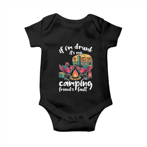 Funny Flamingo Camping Baby Onesie If I Am Drunk It Is My Friend Fault TS14 Black Print Your Wear