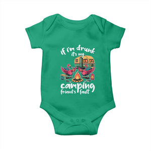 Funny Flamingo Camping Baby Onesie If I Am Drunk It Is My Friend Fault TS14 Irish Green Print Your Wear