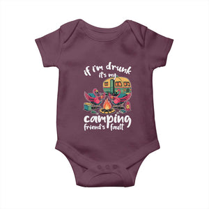 Funny Flamingo Camping Baby Onesie If I Am Drunk It Is My Friend Fault TS14 Maroon Print Your Wear