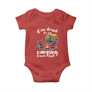 Funny Flamingo Camping Baby Onesie If I Am Drunk It Is My Friend Fault TS14 Red Print Your Wear