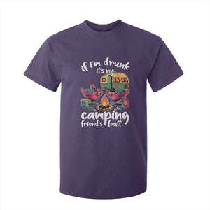 Funny Flamingo Camping T Shirt For Kid If I Am Drunk It Is My Friend Fault TS14 Purple Print Your Wear