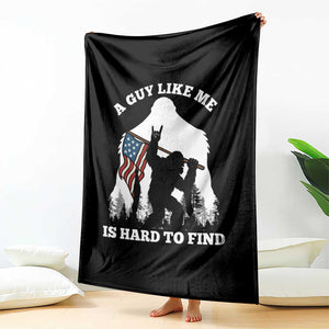 Bigfoot Patriotic American Flag Throw Blanket Funny Sasquatch A Guy Like Me Is Hard To Find TS14 Print Your Wear