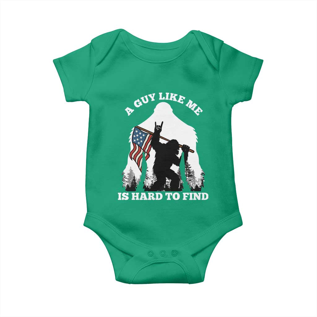 Bigfoot Patriotic American Flag Baby Onesie Funny Sasquatch A Guy Like Me Is Hard To Find TS14 Irish Green Print Your Wear