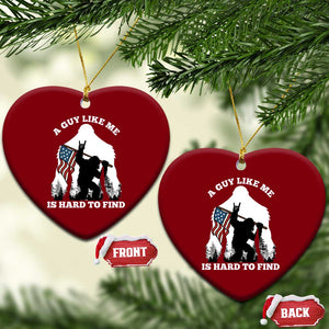 Bigfoot Patriotic American Flag Ceramic Ornament Funny Sasquatch A Guy Like Me Is Hard To Find TS14 Print Your Wear