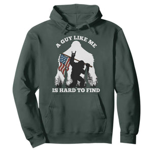 Bigfoot Patriotic American Flag Hoodie Funny Sasquatch A Guy Like Me Is Hard To Find TS14 Dark Forest Green Print Your Wear