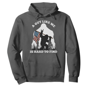 Bigfoot Patriotic American Flag Hoodie Funny Sasquatch A Guy Like Me Is Hard To Find TS14 Dark Heather Print Your Wear