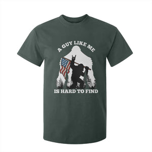 Bigfoot Patriotic American Flag T Shirt For Kid Funny Sasquatch A Guy Like Me Is Hard To Find TS14 Dark Forest Green Print Your Wear