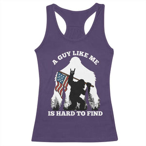 Bigfoot Patriotic American Flag Racerback Tank Top Funny Sasquatch A Guy Like Me Is Hard To Find TS14 Purple Print Your Wear