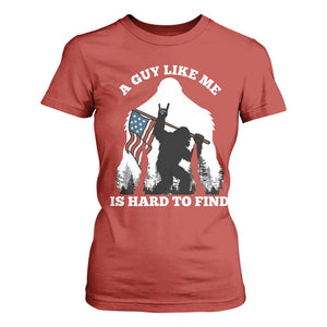 Bigfoot Patriotic American Flag T Shirt For Women Funny Sasquatch A Guy Like Me Is Hard To Find TS14 Red Print Your Wear