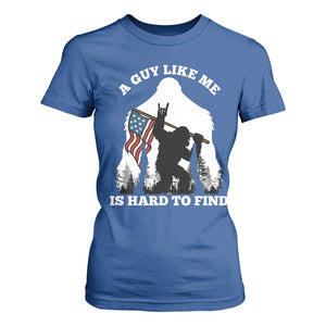 Bigfoot Patriotic American Flag T Shirt For Women Funny Sasquatch A Guy Like Me Is Hard To Find TS14 Royal Blue Print Your Wear