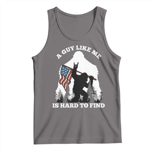 Bigfoot Patriotic American Flag Tank Top Funny Sasquatch A Guy Like Me Is Hard To Find TS14 Deep Heather Print Your Wear