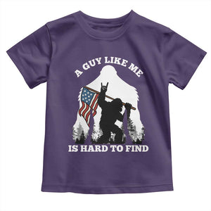 Bigfoot Patriotic American Flag Toddler T Shirt Funny Sasquatch A Guy Like Me Is Hard To Find TS14 Purple Print Your Wear
