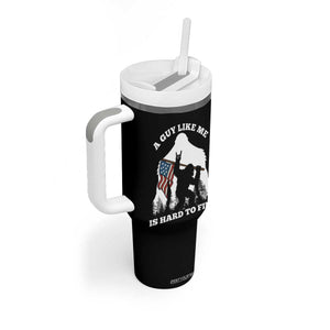 Bigfoot Patriotic American Flag Tumbler With Handle Funny Sasquatch A Guy Like Me Is Hard To Find TS14 Print Your Wear