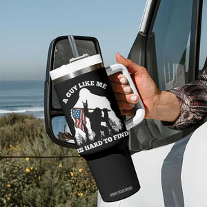Bigfoot Patriotic American Flag Tumbler With Handle Funny Sasquatch A Guy Like Me Is Hard To Find TS14 Print Your Wear