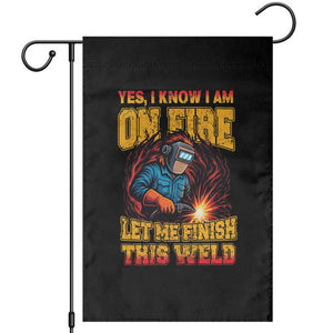Funny Welding Bigfoot Garden Flag Cryptid Welder Sasquatch TS14 Black Print Your Wear