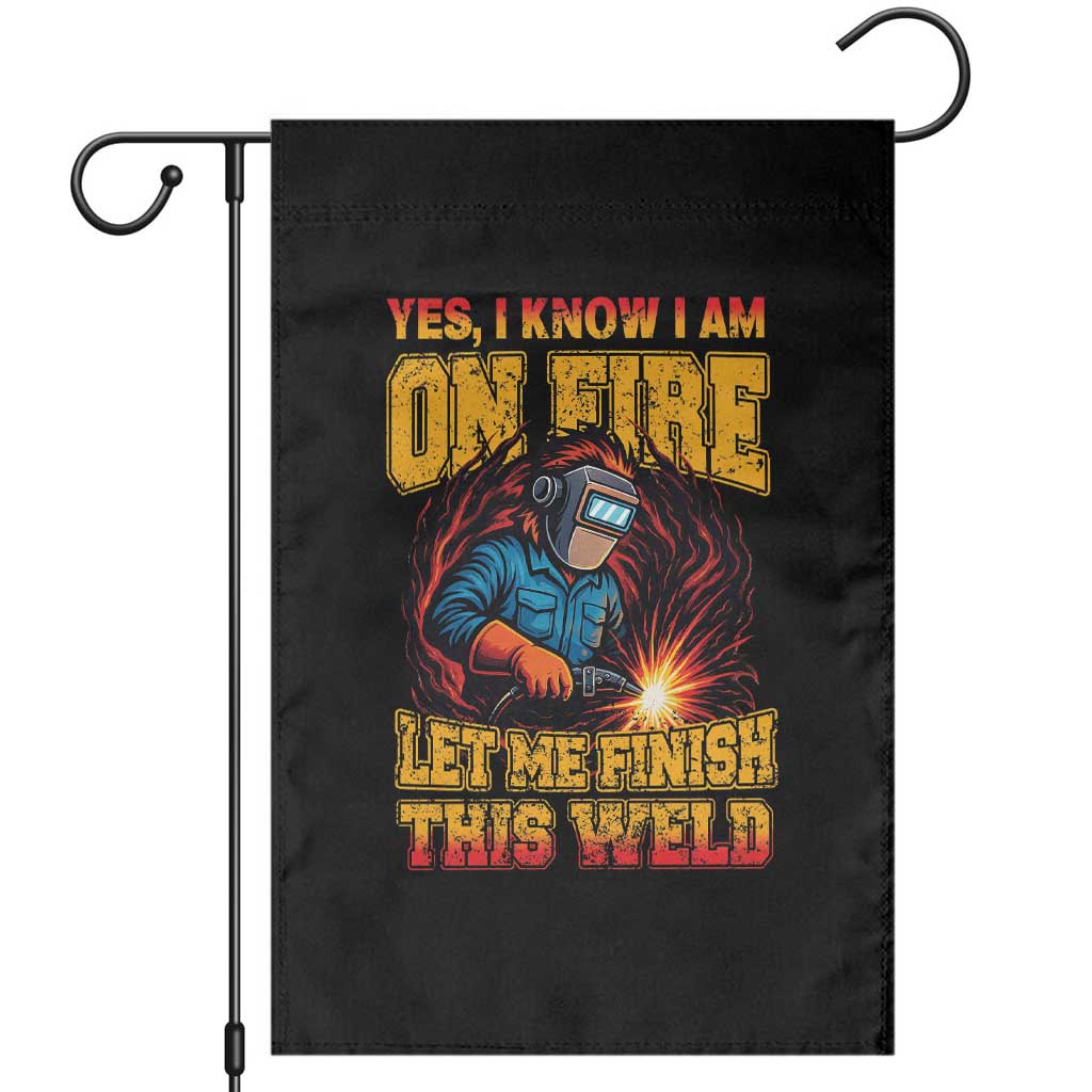 Funny Welding Bigfoot Garden Flag Cryptid Welder Sasquatch TS14 Black Print Your Wear