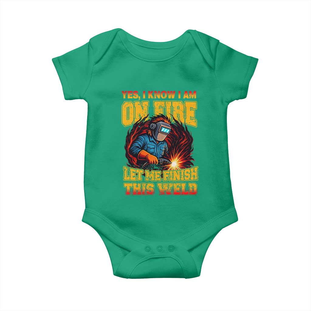 Funny Welding Bigfoot Baby Onesie Cryptid Welder Sasquatch TS14 Irish Green Print Your Wear