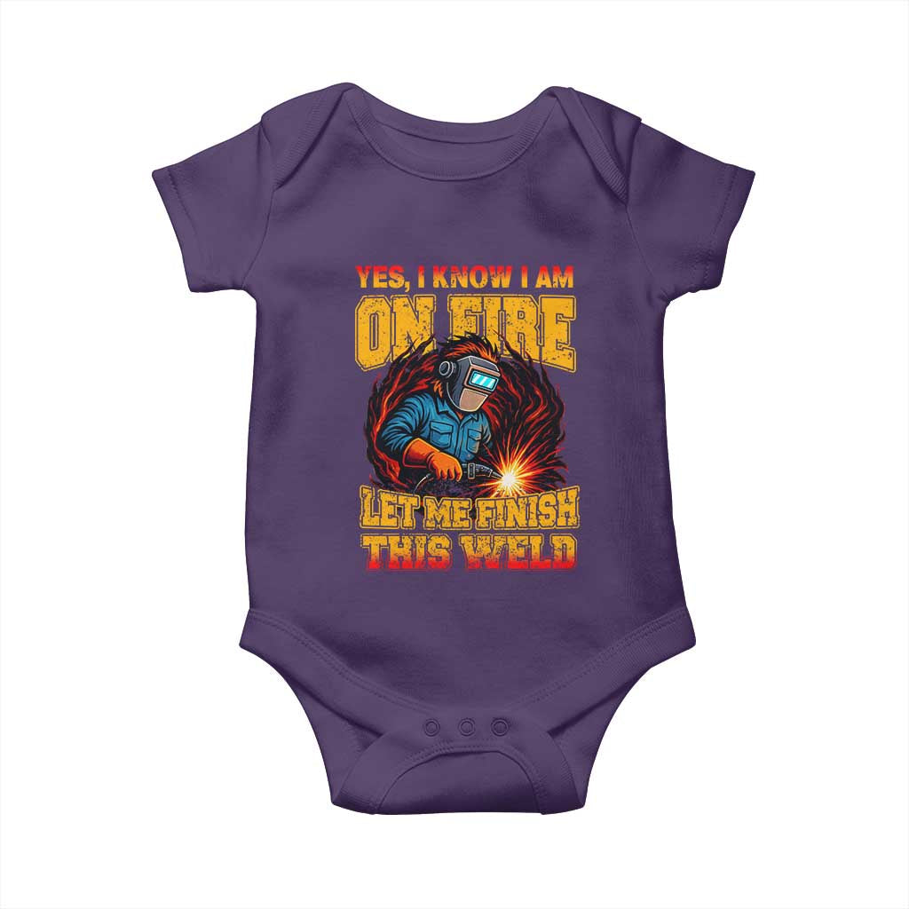 Funny Welding Bigfoot Baby Onesie Cryptid Welder Sasquatch TS14 Purple Print Your Wear