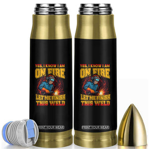 Funny Welding Bigfoot Bullet Tumbler Cryptid Welder Sasquatch TS14 Black Print Your Wear